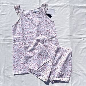 Petite Plume Dorset Floral Amelie Short Set Girls 12 Pink White Top Floral